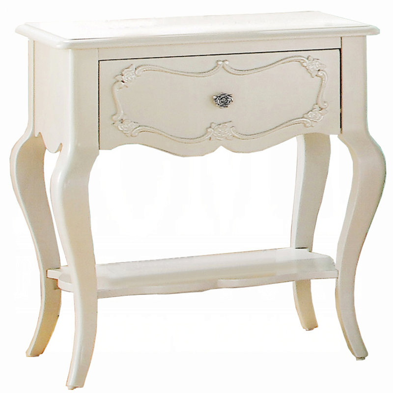 Table de chevet traditionnelle avec tiroir et tablette