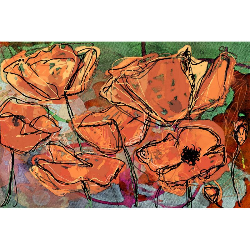 "Sketch Cadmium Orange" Print on Wrapped Canvas, 24" H x 36" W x 1.5" D