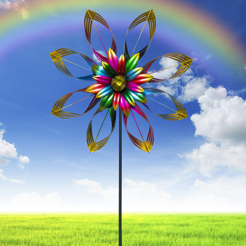Rotateur cinétique à fleur prismatique Mediapolis, Argent