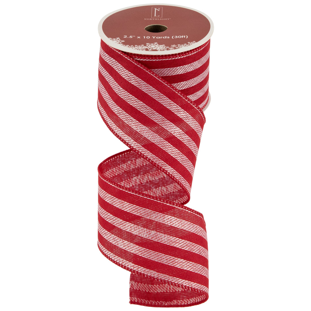 1'' Striped Fabric Ribbon Northlight Seasonal