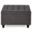 Linen Upholstered Storage With Wooden Legs And Dark Grey Shade Large Button Top Legs, For Home Decor-1630481495