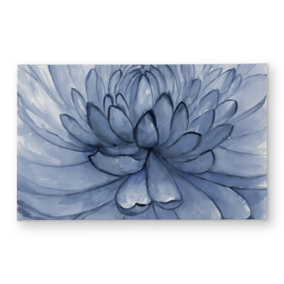 Blue Petals Flower Door Mat - Indoor Outdoor Home Decor