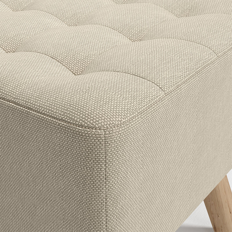 Germain Square Solid Colour Footstool Ottoman, Beige