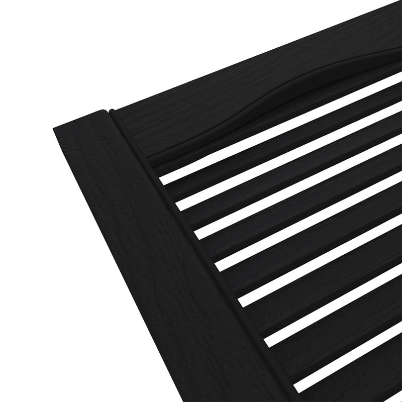 Black Vinyl Cathedral Top Open Louver Exterior Shutters, 14.5" x 39"