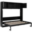 Lit double noir avec 3 armoires de rangement pour lunettes de soleil et portefeuilles, construction en bois de pin fiable, lit pliant Tiny Homes, embellissement en forme de X, bois massif, facile à monter