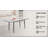 47" Expandable To 63" Inch MDF Square White Marble Patterned Dining Table, Modern Industrial Kitchen And Dining Table, Equipped With Tapered Black Metal Legs