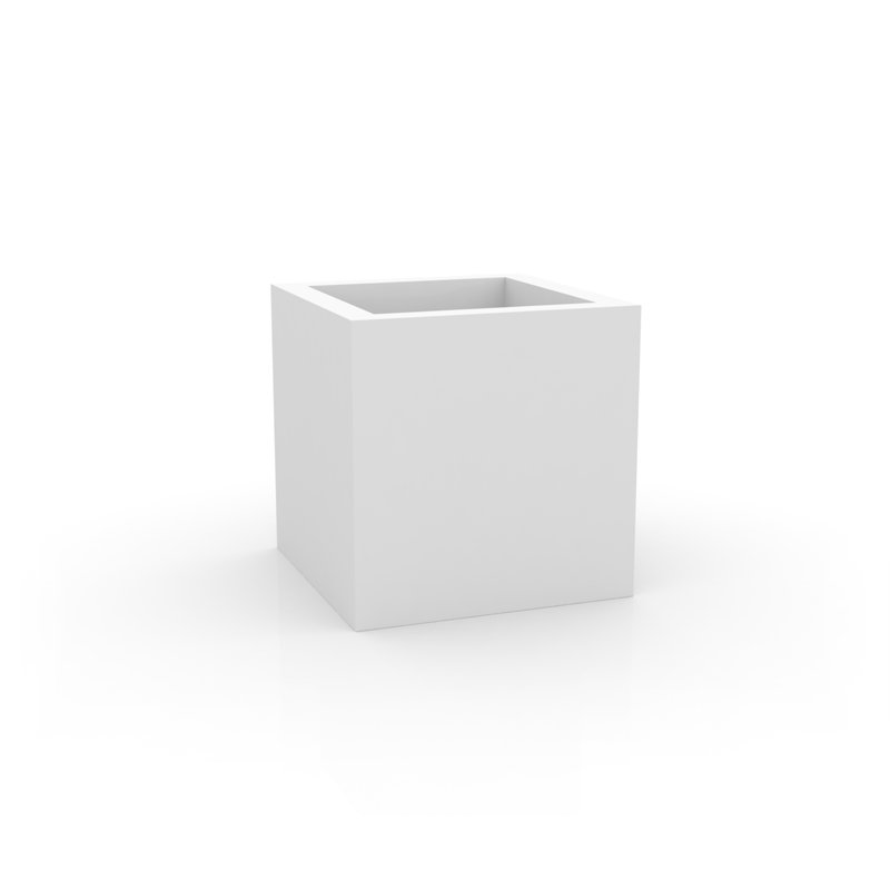 Cube - Resin Pot Planter - Basic, 11.75" H x 11.75" W x 11.75" D, White