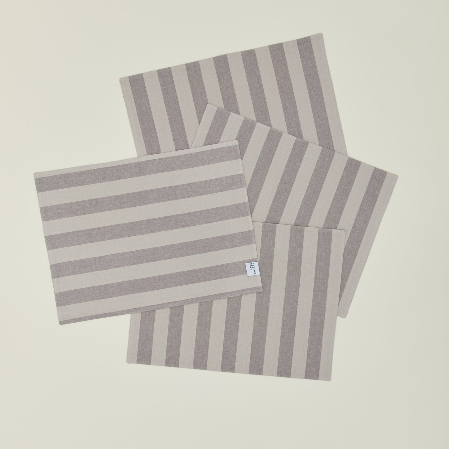Essential Striped Placemat - Set Of 4, Light Gray/Dark Gray
