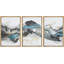 «Abstract Landscape Birds Flying Around The Mountains», reproduction de cadre flottant sur toile 3 pièces-56430709-56430710