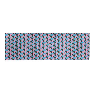 Tapis rose/noir/bleu ciel skyscrapers dark