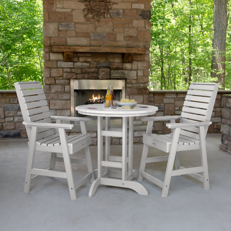 Machado 2-Person 36" Round, Counter-Height Dining Set, White