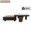 Ensemble de tables basses gigognes 2 pièces 32 "avec plateau en pierre frittée d'aspect travertin, placage de noyer et rangement caché