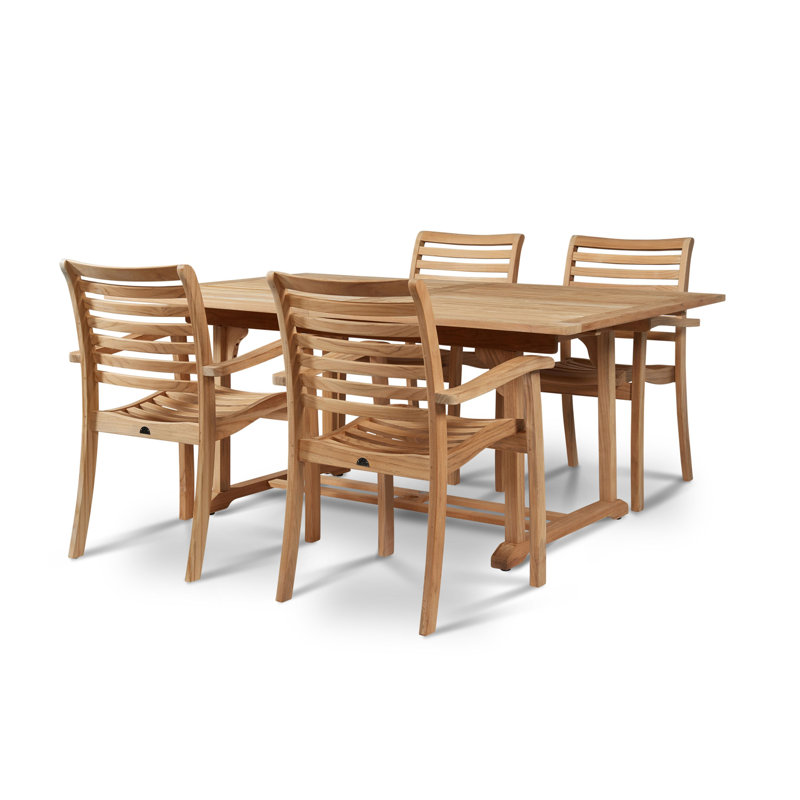 Birmingham 5-Piece Family Outdoor Dining Set With Extension Table