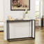 Table d'entrée étroite de style industriel, brun et noir haut de gamme, bureau multifonctionnel, console à quatre pieds réglables idéale pour les balcons, facile à assembler