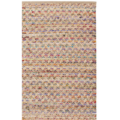Herzig Handmade Flatweave Jute/Sisal Red/Natural Area Rug