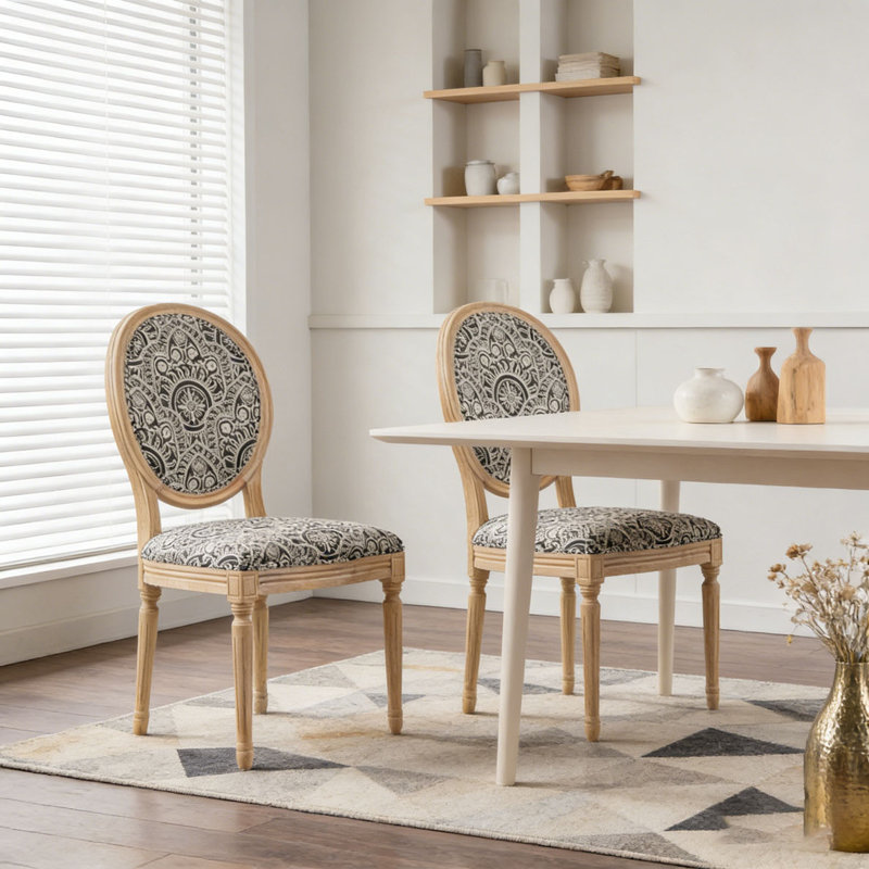Ensemble de chaises de salle à manger, Noir blanc