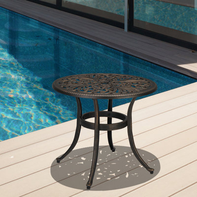 Reinna Round Outdoor Side Table Yes , 23.6 " W 23.6 " D