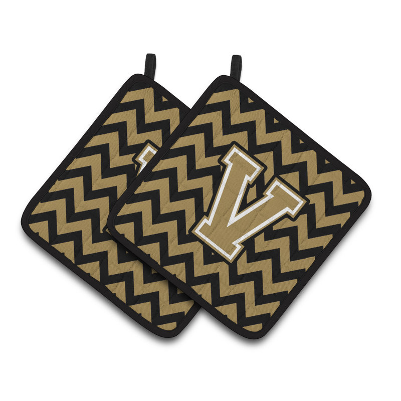 Poignée à chevrons, V, Noir / doré foncé