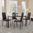 Latoyta Modern 5-Piece Rectangular Glass Top Dining Set with Cushioned Chairs-913626773
