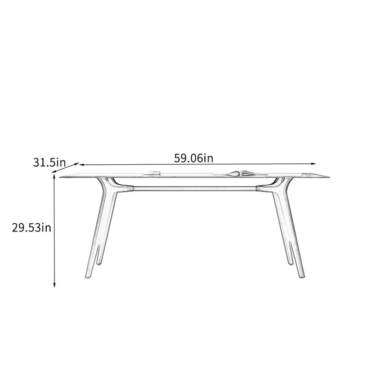 Modern Minimalist Dining Table., 29.53"H x 59.06"L x 31.5"W