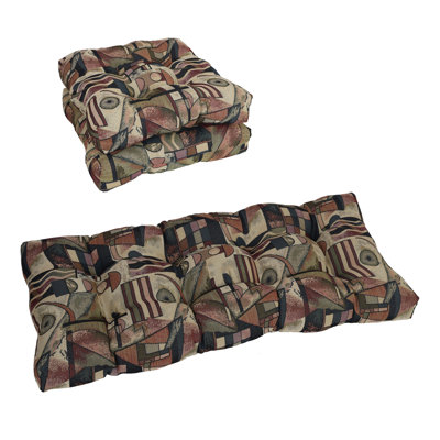 Tufted Tapestry Settee Cushions (Set Of 3)