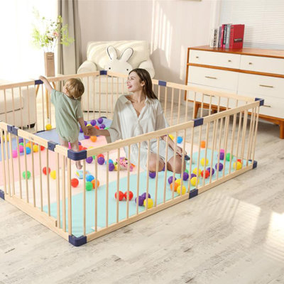 Baby playpen wood, CPC Certified ,New Zealand Pine Wood 70.8*x78.7Inch