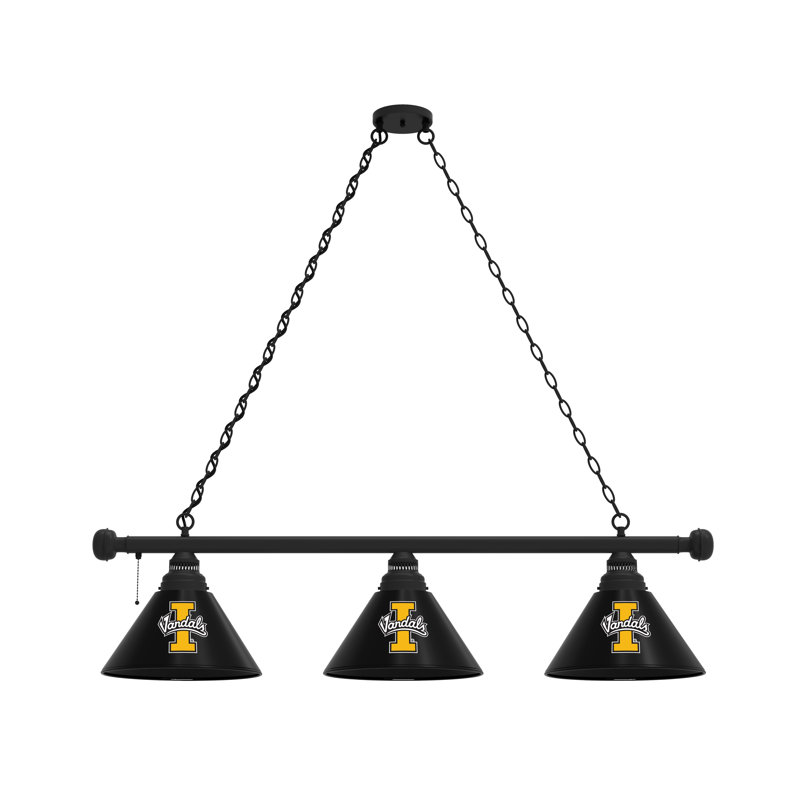 3 - Light Pool Table Lights Pendant, Black, Idaho Vandals