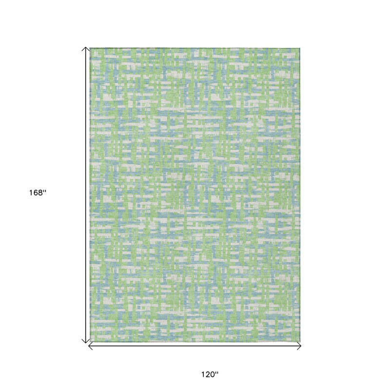 Tapis intérieur lavable abstrait vert menthe 10 pi x 14 pi