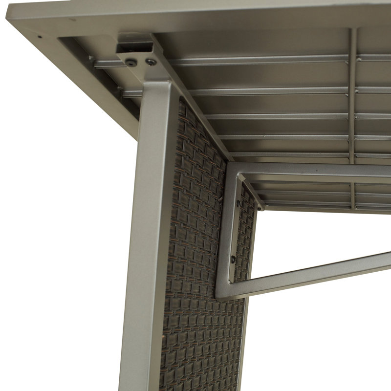 Kaytlan 6-Person Woven Metal Outdoor Patio Dining Table