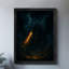 Art encadré noir, fantaisie sombre, cracheur de feu, art rétro, impressions encadrées-590294434