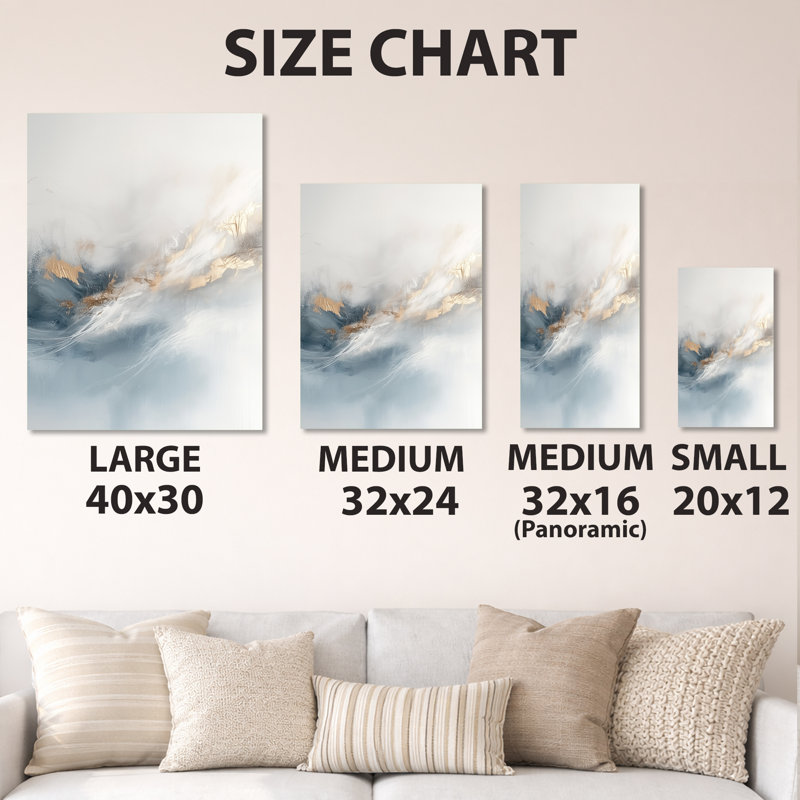 Watercolor Mountains - Abstract Modern Transitional, impression murale moderne sur métal, L 12 po x H 20 po