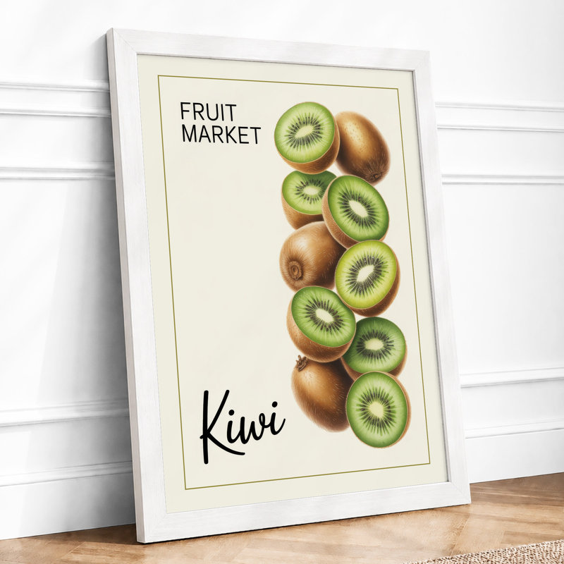 Kiwi Market Modern - Framed Print, A3 - 42.0 x 29.7 cm, White