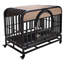 Pavillon pour chien de 46 po de hauteur - structure solide, plateaux amovibles, roues stables, tapis de repos chaud, revêtement de cabane robuste, convient aux chiens