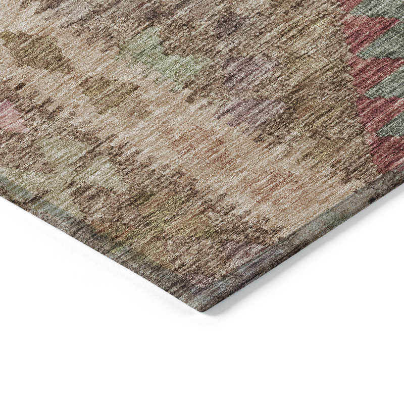 Tapis brun intérieur / extérieur lavable à la machine Claudian ACN1226, Rond 8 pi