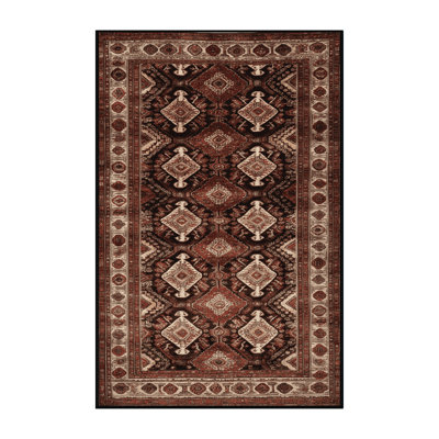 Machine Washable Persian Brown Area Rug