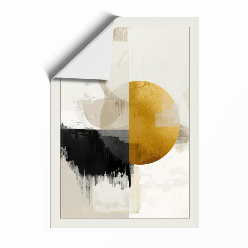 Golden Circle Abstract - Print, Unframed, A4 - 29.7 x 21.0 cm