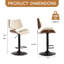Ensemble de 2 tabourets de bar de style Mid-Century moderne - Design en bois cintré noyer avec revêtement en similicuir, pivotant à 360 ° et à hauteur réglable pour îlot de cuisine, salle à manger ou café-1463611033