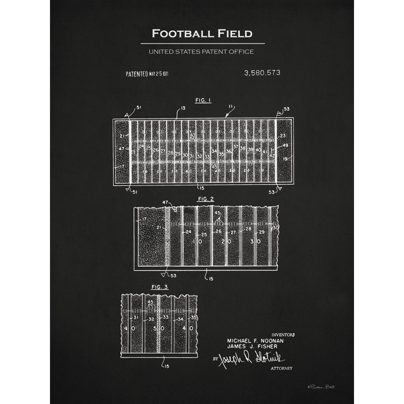 «Football Field», brevet sur toile par Susan Ball, H 48 po x l 32 po x P 1,25 po