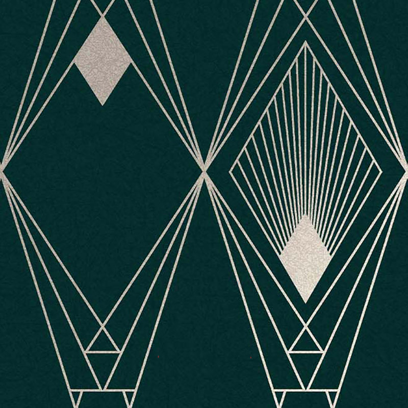 Geometric Metallic Wallpaper Double Roll, Teal