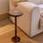 Jilyn Small Pedestal End Table Metal Base Side Table, Drinking Table w/ Scratching Distressed Finish