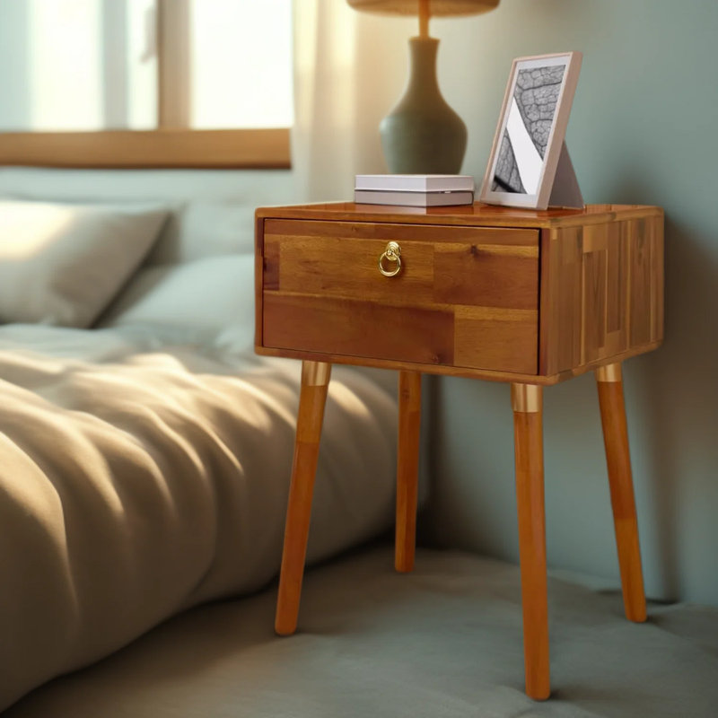 Table de chevet en bois massif Caden