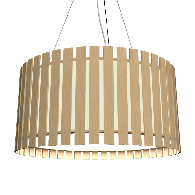 3 - Light Chandelier, Maple, 8.58" H x 23.4" W x 23.4" D