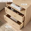Table de chevet moderne à 2 tiroirs avec station de charge, table de chevet de 21,7 po avec poignées en bois massif et base épaissie, chêne naturel-1679359216-1679359221