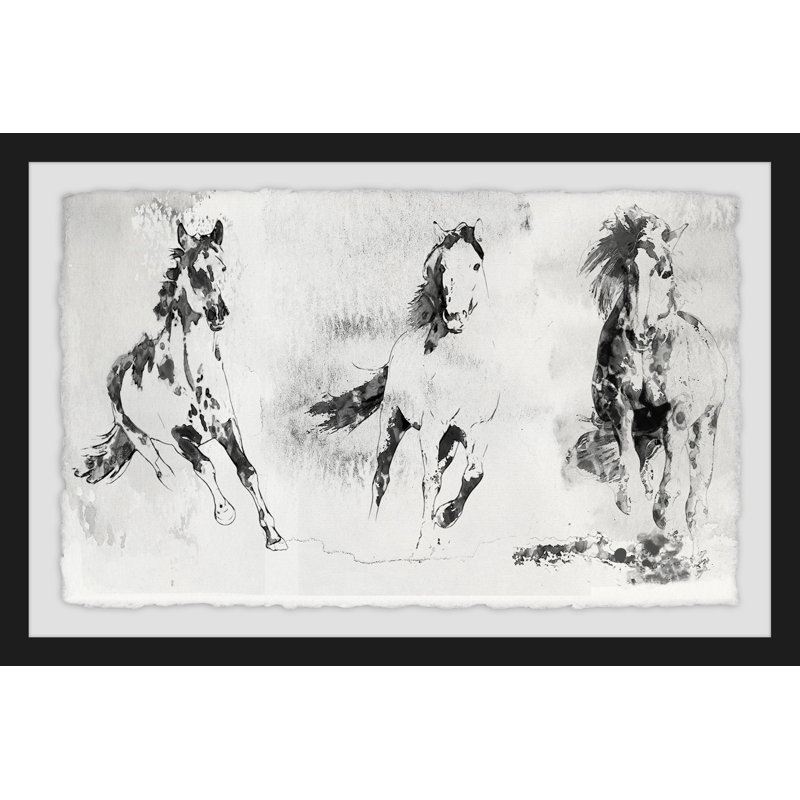 « running cheval 2 », reproduction encadrée, H 8 po x l 12 po x P 1,5 po