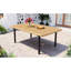 Table de salle à manger rectangulaire pour l'extérieur 59 "- Plateau en polywood, pieds en fer, trou de parasol pour patio