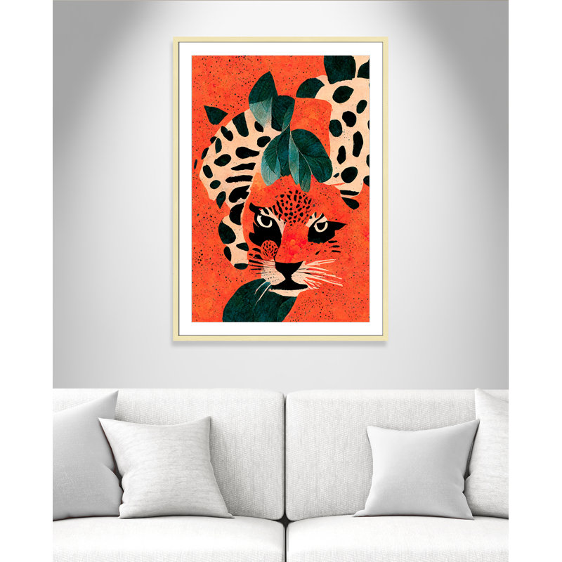 «Jaguar’s Gaze I» par Treechild, L 29,5 po x H 41,5 po, Imprimé mat, Or mat