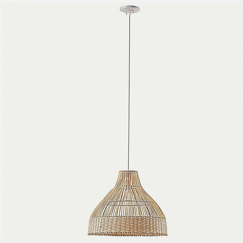 Bell-shaped bamboo pendant lamp
