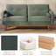 CanapÃ© deux places de style moderne du milieu du siÃ¨cle de 65 po, avec dossier capitonnÃ© et pieds en bois ; canapÃ© compact de 2 Ã  3 places pour le salon, la chambre Ã  coucher ou le bureau