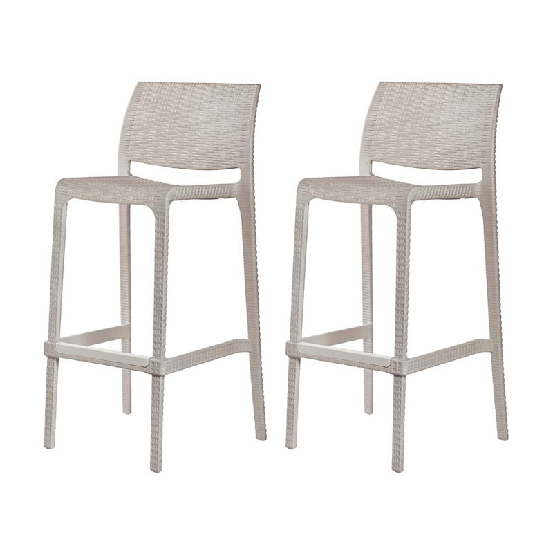 Nenko Low Back Resin Bar Stool, Taupe