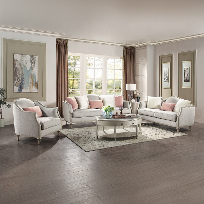 Causeuse en lin beige Kasa